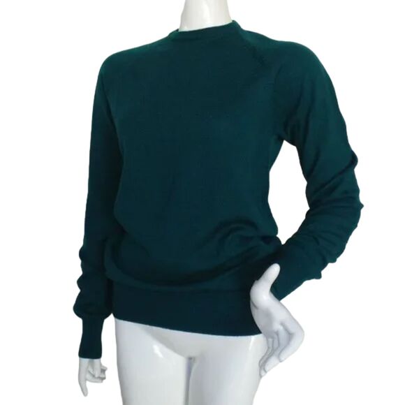 Vintage YVES SAINT LAURENT Sweater, M, Green, Raglan long sleeve, 100% Wool - Picture 3 of 8
